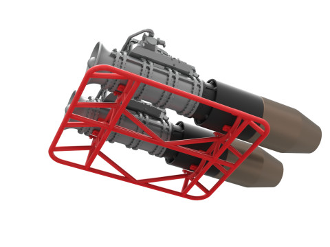 2 Jet engines on the frame Scale 1 to 25 3D 打印模型