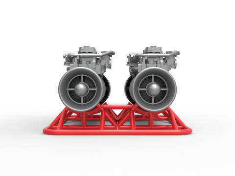 2 Jet engines on the frame Scale 1 to 25 3D 打印模型