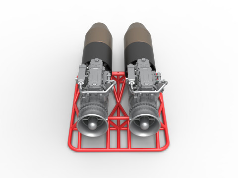 2 Jet engines on the frame Scale 1 to 25 3D 打印模型