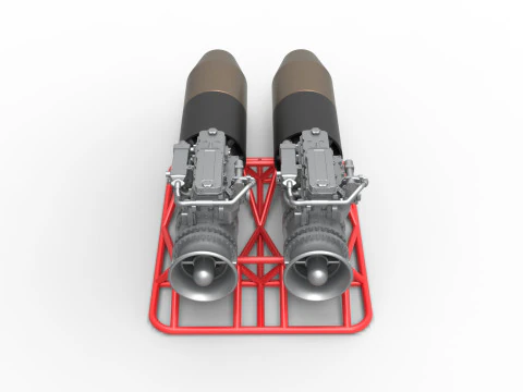 2 Jet engines on the frame Scale 1 to 25 3D Print Model