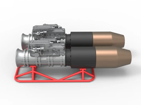 2 Jet engines on the frame Scale 1 to 25 3D Print Model