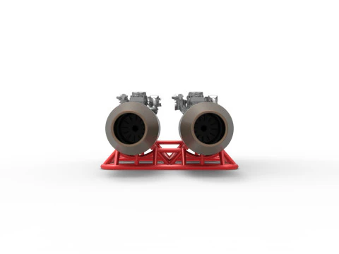 2 Jet engines on the frame Scale 1 to 25 3D Print Model