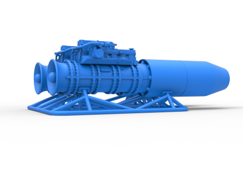 2 Jet engines on the frame Scale 1 to 25 3D 打印模型
