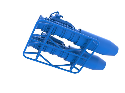 2 Jet engines on the frame Scale 1 to 25 3D 打印模型