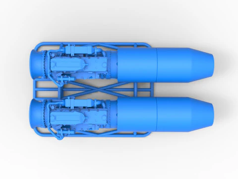 2 Jet engines on the frame Scale 1 to 25 3D Print Model