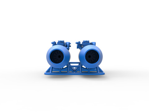 2 Jet engines on the frame Scale 1 to 25 3D 打印模型