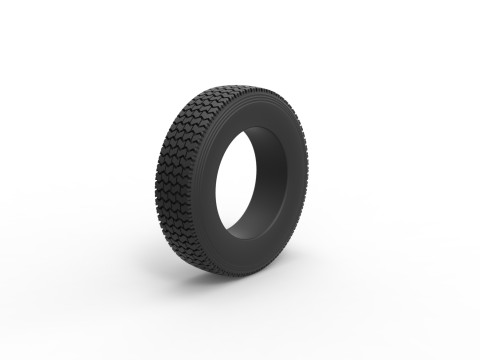 Semi truck tire 12 Scale 1 to 25 3D-printmodel