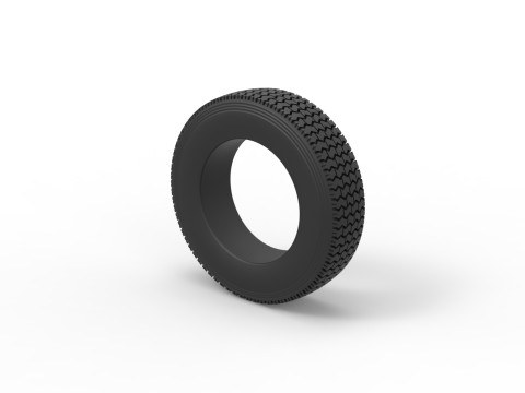 Semi truck tire 12 Scale 1 to 25 3D-printmodel