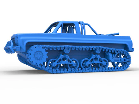 Vintage Monster tank Scale 1 to 25 3D Print Model