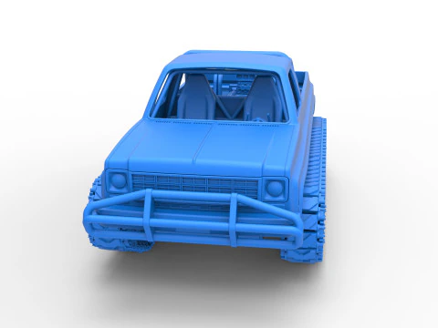 Vintage Monster tank Scale 1 to 25 3D Print Model