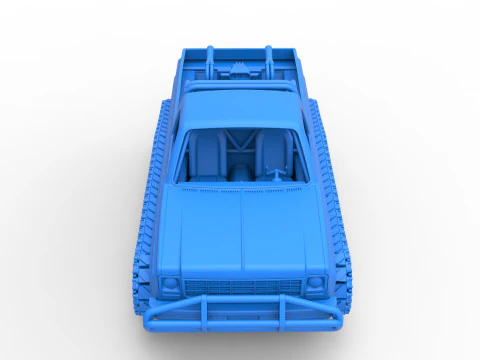 Vintage Monster tank Scale 1 to 25 3D Print Model