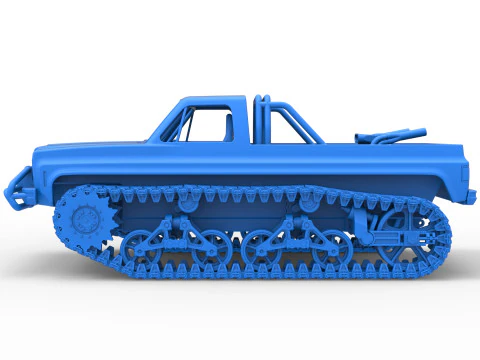 Vintage Monster tank Scale 1 to 25 3D Print Model