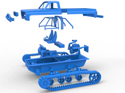 Vintage Monster tank Scale 1 to 25 3D Print Model