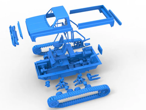 Vintage Monster tank Scale 1 to 25 3D Print Model