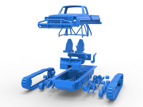 Vintage Monster tank Scale 1 to 25 3D Baskı Modeli