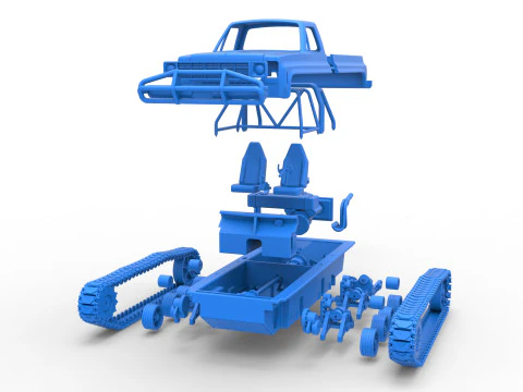 Vintage Monster tank Scale 1 to 25 3D Print Model