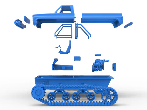 Vintage Monster tank Scale 1 to 25 3D Print Model