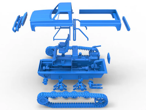 Vintage Monster tank Scale 1 to 25 3D Print Model