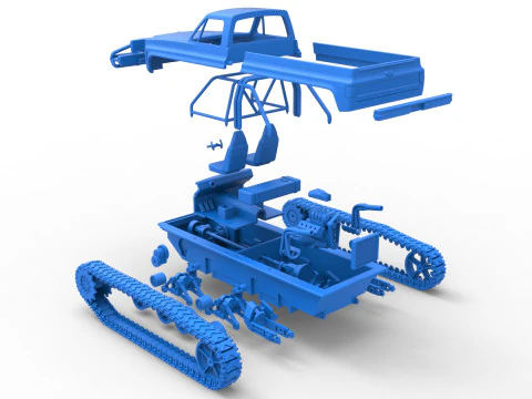 Vintage Monster tank Scale 1 to 25 3D Print Model