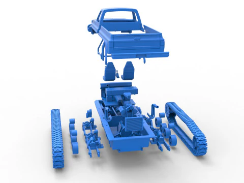 Vintage Monster tank Scale 1 to 25 3D Print Model