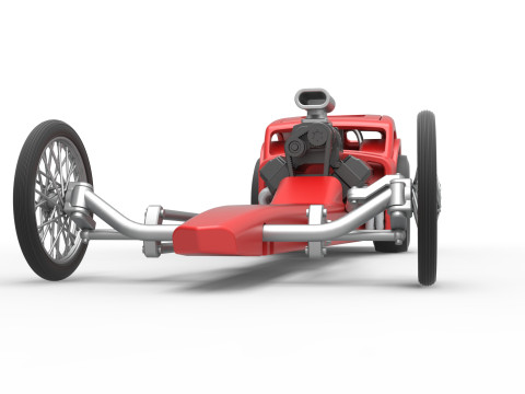 Front engine old school dragster with shell Version 8 Scale 1 to 25 3D-printmodel