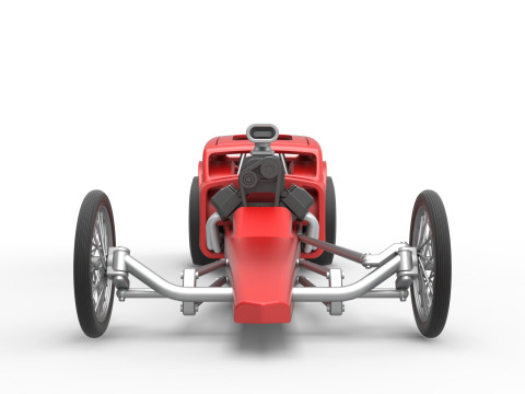 Front engine old school dragster with shell Version 8 Scale 1 to 25 3D-printmodel