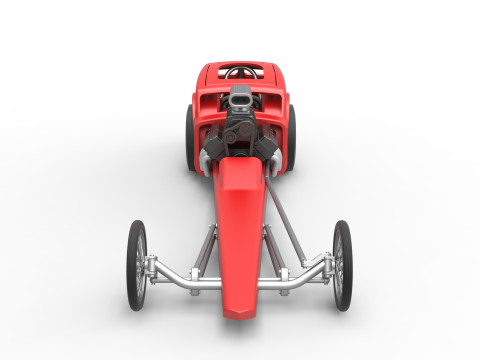 Front engine old school dragster with shell Version 8 Scale 1 to 25 3D-printmodel