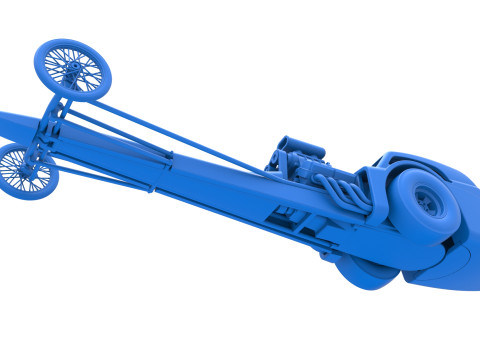 Front engine old school dragster with shell Version 8 Scale 1 to 25 3D-printmodel