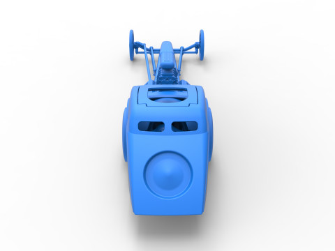 Front engine old school dragster with shell Version 8 Scale 1 to 25 3D-printmodel