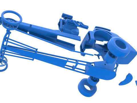 Front engine old school dragster with shell Version 8 Scale 1 to 25 3D-printmodel