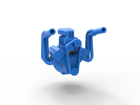 Engine for Vintage Monster tank Scale 1 to 25 3D Print Model