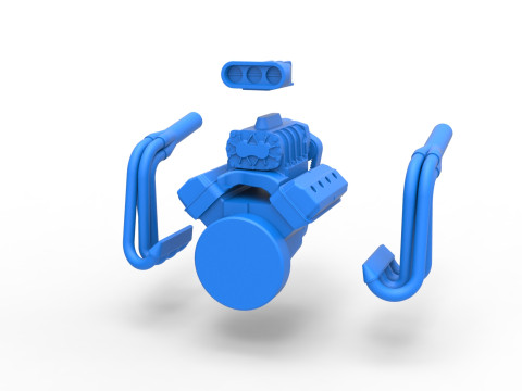 Engine for Vintage Monster tank Scale 1 to 25 Modèles 3D en vedette
