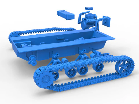 Vintage Monster tank Base Scale 1 to 25 3D Print Model