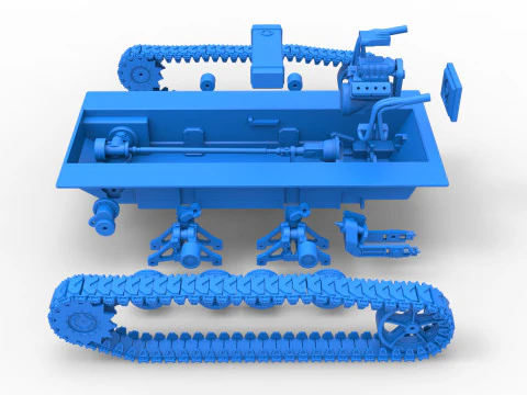 Vintage Monster tank Base Scale 1 to 25 3D Print Model