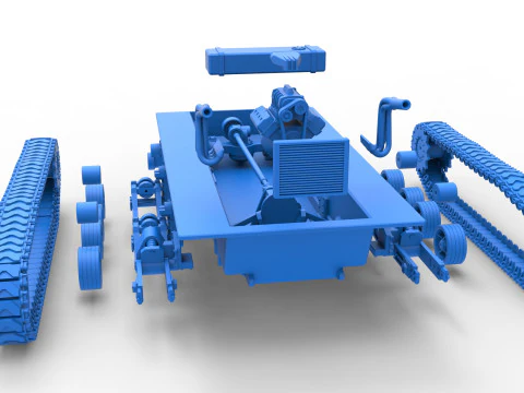 Vintage Monster tank Base Scale 1 to 25 3D Print Model
