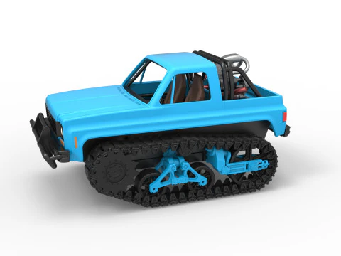 Leuke korte monstertank schaal 1 t/m 25 3D printmodel