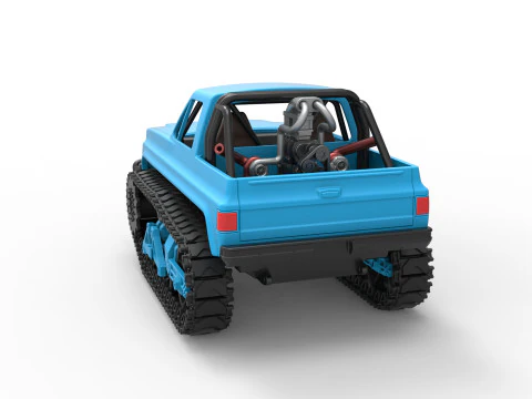 Fun Short Monster tank Scale 1 to 25 3D Print Model