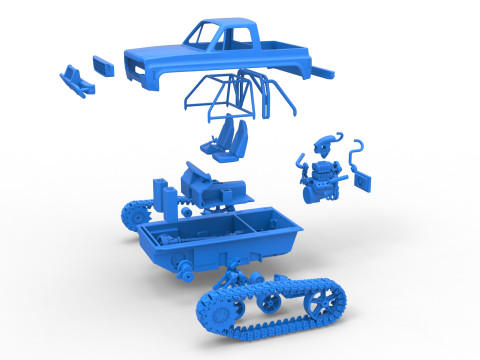 Fun Short Monster tank Scale 1 to 25 Modèles 3D en vedette