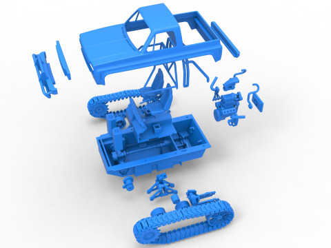 Fun Short Monster tank Scale 1 to 25 Modèles 3D en vedette