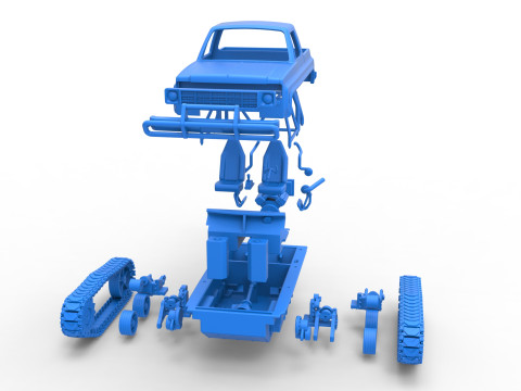 Fun Short Monster tank Scale 1 to 25 Modèles 3D en vedette