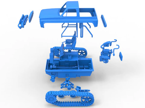 Fun Short Monster tank Scale 1 to 25 3D Print Model