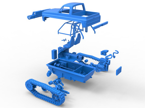 Fun Short Monster tank Scale 1 to 25 Modèles 3D en vedette