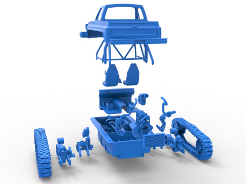 Fun Short Monster tank Scale 1 to 25 Modèles 3D en vedette