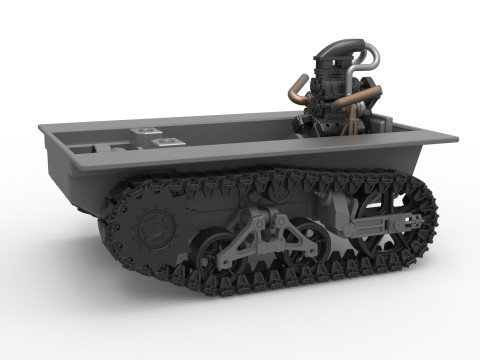 Fun Short Monster tank Base Scale 1 to 25 3Dプリントモデル