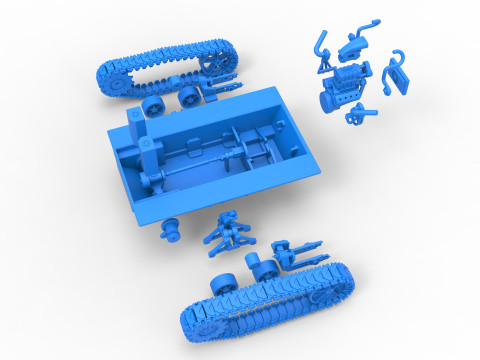 Fun Short Monster tank Base Scale 1 to 25 Modèles 3D en vedette