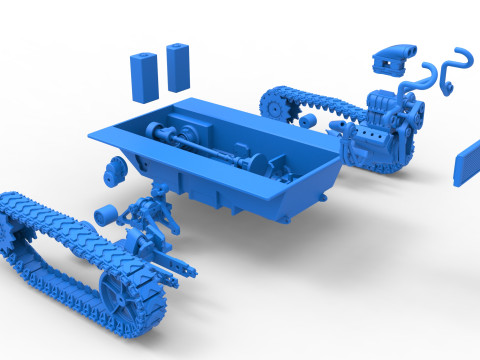 Fun Short Monster tank Base Scale 1 to 25 Modèles 3D en vedette