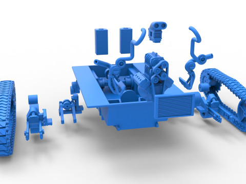 Fun Short Monster tank Base Scale 1 to 25 Modèles 3D en vedette