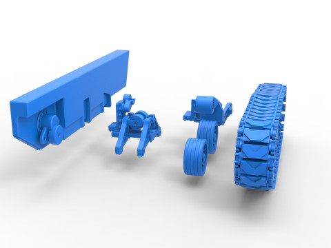 Track for Fun Short Monster tank Scale 1 to 25 3D Print Model