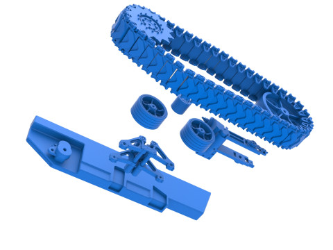 Track for Fun Short Monster tank Scale 1 to 25 3D Print Model