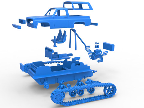 Vintage Monster tank Version 2 Scale 1 to 25 3D 프린트 모델